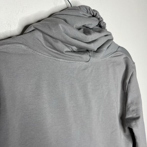 Threads Saks Fifth Avenue Jacket Womens Medium Gray Draped Collars Zip Front - Picture 6 of 12